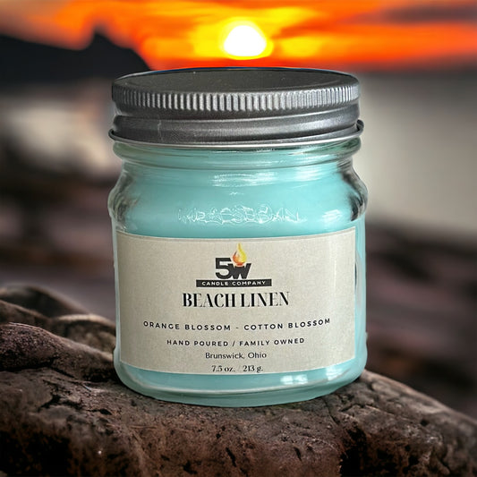 Beach linen 7.5 ounce candle