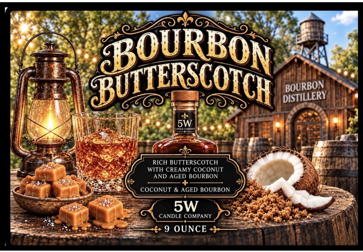 Bourbon butterscotch 7.5 ounce candle