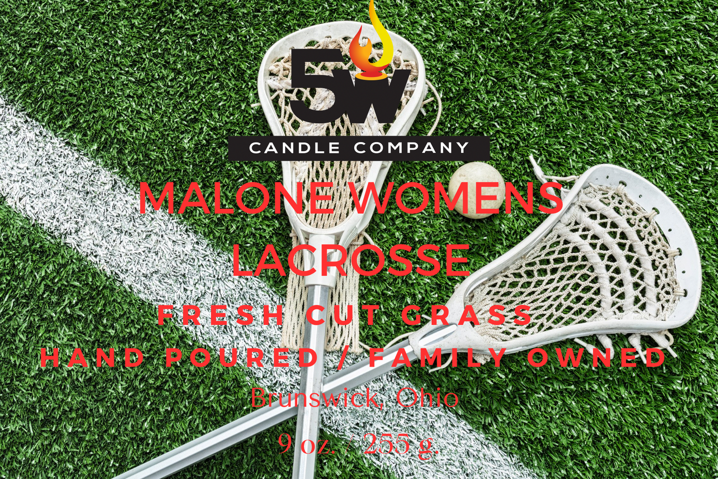 Malone women's lacrosse 9 ounce candle
