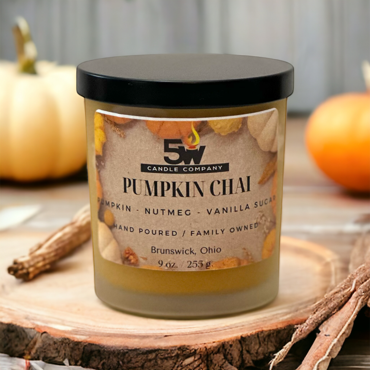 Pumpkin chai 9 ounce candle