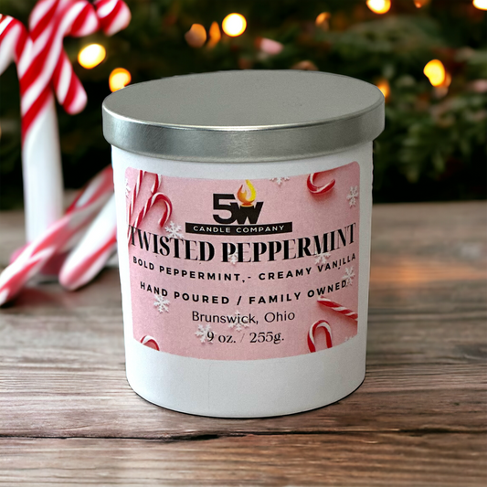 Twisted peppermint 9 ounce candle